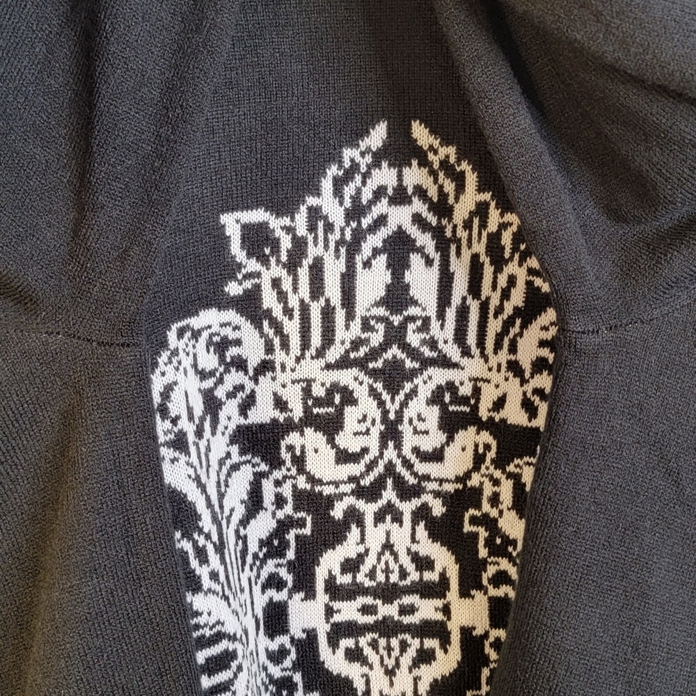 Napa Valley Black & White Light Weight Sweater Wrap Shawl Shrug Long Sleeves S - Picture 11 of 15